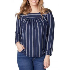 Lee Riders Women's Plus Size Shape Illusions Long Sleeve Sweetheart Tunic Top